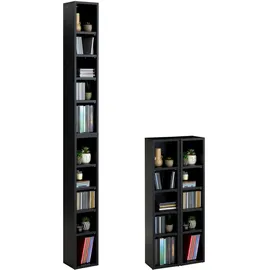 CARO-Möbel CD-Regal 20 x 17 x 186 cm Schwarz
