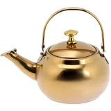 Cabilock Wasserkocher Pfeifkessel Induktion Edelstahl mit Sieb Gold Gas Wasserkessel Kaffeekanne ?tenkessel Teekessel Teekocher Pfeifenkessel Pfeifender Kessel Teebereiter für Küche Gasherd E Herde