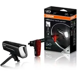 Osram LEDsBIKE Race 50 Set, wiederaufladbares Fahrradlichtset, StVZO-zugelassenes Front- und Rück-LED-Lichtset, DREI Helligkeitsstufen, 50 Lux, Black