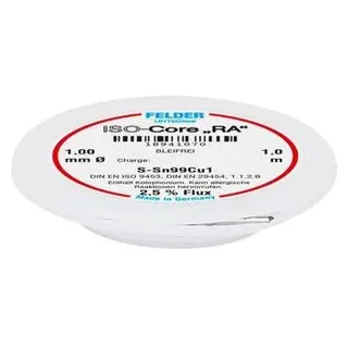 Felder ISO-Core RA Sn99Cu1 Lötzinn, bleifrei Spule Sn99,3Cu0,7 1mm