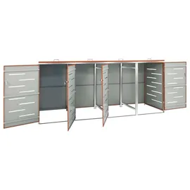 vidaXL Mülltonnenbox für 4 Tonnen 276,5 x 77,5 x 115,5 cm orange