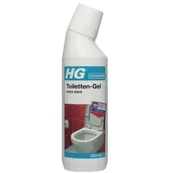 HG Toiletten-Gel, extra stark, Toilettenreiniger entfernt mühelos problematische Verunreinigungen, 500 ml - Flasche