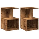vidaXL Nachttische 2 Stk. Altholz-Optik 35x35x55 cm Holzwerkstoff