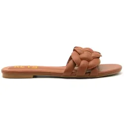 Keys  Pantoffeln ciabattina con fascia intrecciata  in Braun, 38