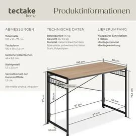 Tectake Schreibtisch Paterson Eiche