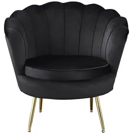 SalesFever Muschelsessel Höhe: 78 cm, schwarz/goldfarben