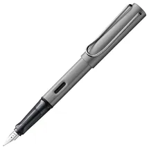 Lamy AL-star graphite Füller – Füllhalter mit ergonomischem Griff & polierter Stahlfeder in Strichbreite F – leichtes Aluminiumgehäuse – inkl. Tintenpatrone T 10 blau – Rechtshänder