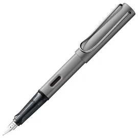 Lamy AL-star graphite Füller – Füllhalter mit ergonomischem Griff & polierter Stahlfeder in Strichbreite F – leichtes Aluminiumgehäuse – inkl. Tintenpatrone T 10 blau – Rechtshänder