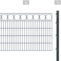 Arvotec Doppelstabmattenzaun ARVOTEC "ESSENTIAL 100 zum Einbetonieren "Ring" mit Zierleiste", grau (anthrazit), H:100cm, Stahl, Kunststoff, Zaunelemente, Zaunhöhe 100 cm, Zaunlänge 2 - 60 m