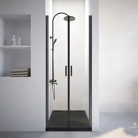 Aurlane Glasdusche Black Calm 80 Schwarz 80 cm x 200 cm