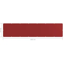 vidaXL Balkonverkleidung 90 x 400 cm Rot Polyethylen