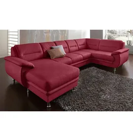 sit&more Wohnlandschaft Kunstleder U-Form 3-Sitzer rot