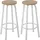 Woltu Barhocker 2er Set 72 cm rund Hell Eiche