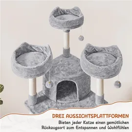 Yaheetech Kratzbaum Klein 41 x 41 x 59 cm Hellgrau