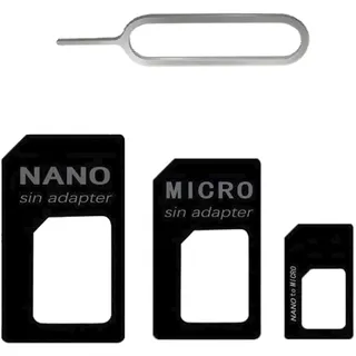 3 in 1 Nano SIM Karten Adapte, Komplettes Adapter Set für Nano-SIM auf Micro-SIM auf SIM, mit Simnadel Eject Pin, SIM-Karten-Adapter-Set für Smartphones, Handys und Tablets
