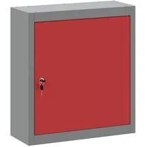 vidaXL Werkzeugschrank mit Regal Rot und Grau 50 x 20 x 55 cm, Werkstatt, Industrielles Werkzeugschrank für sichere Aufbewahrung, verstellbare Regale, modernes Metall-Design