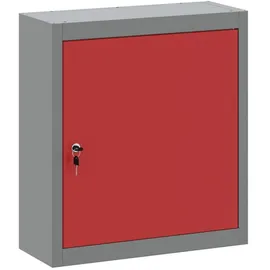 vidaXL Werkzeugschrank mit Regal Rot und Grau 50 x 20 x 55 cm, Werkstatt, Industrielles Werkzeugschrank für sichere Aufbewahrung, verstellbare Regale, modernes Metall-Design