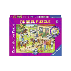 Ravensburger Puzzle Ravensburger - Rubbel Puzzle: Spaß auf dem Reiterh, 80 Puzzleteile