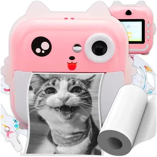krumad Mini Sofortbildkamera mit Drucker für Kinder 2in1 Digitalkamera & Fotodrucker - Bluetooth, Spiele, Video & Musik - Geschenk für Teenager Mädchen - Mobiler Drucker Smartphone