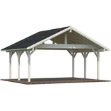 Palmako Doppelcarport Robert 6,35 x 5,10 m transparent inkl. Regenrinne