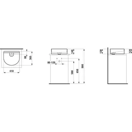 Laufen Sonar Waschtisch-Schale 41 x 36,5 cm (H8123420001121)
