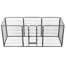vidaXL Hunde-Laufgitter 8 Paneele Stahl 80 x 100 cm Schwarz