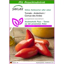 SAFLAX - Tomate - Andenhorn/Cornue des Andes - 10 Samen - Mit keimfreiem Anzuchtsubstrat - Lycopersicon esculentum