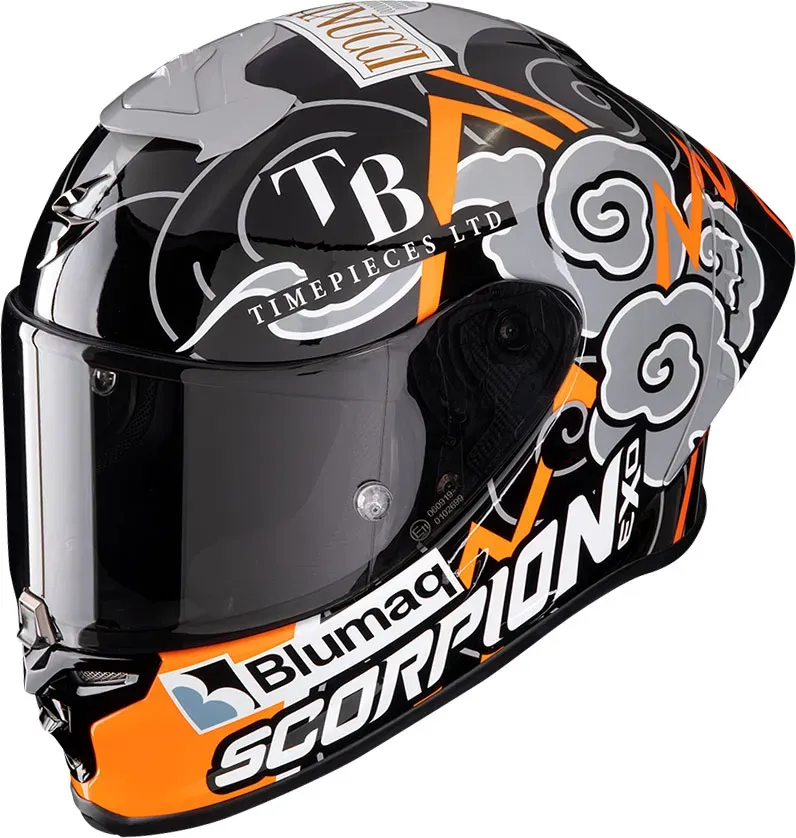 Scorpion EXO-R1 Evo Air FIM Racing#1 Aron 2024, casque intégral - Noir/Gris/Orange - XL