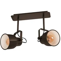 EGLO Deckenspot "MITCHLEY", braun (bronzefarben), H: 35cm, Lampen, Deckenleuchte Vintage, Retro, Dunkel-Bronze, Creme, E27, 47cm