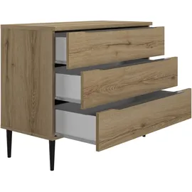 Gami Kommode 3 Schubladen 95 x 78 x 45 cm Braun / Beige