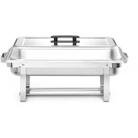 Hendi Chafing Dish GN 1/1, 4er-Set für Buffets, hochglanzpoliert, inkl. Rahmen + Deckel, Warmhaltebehälter, Speisewärmer, 9L, Edelstahl