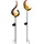 GLOBO Solarleuchte Glas Metall H 90 cm 2er Set bronze