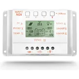 OOYCYOO 20A Solar Laderegler, Solarladeregler 12V 24V Solarpanel Regler mit LCD Display für LiFePO4 FLD AGM Gel und Lithium batterie