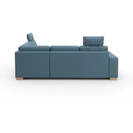 sit&more Ecksofa SIT & MORE "Quincy L-Form", blau (hellblau), B:249cm H:82cm T:213cm, Sofas, Ecksofa, wahlweise mit Bettfunktion und Bettkasten