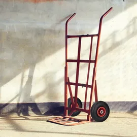 Relaxdays 2er Set Sackkarrenrad 3.00-4, luftbereift, bis 80 kg, Kunststofffelge, 260x85 mm, schwarz-rot