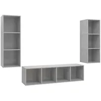 VidaXL 3-tlg. TV-Schrank-Set Betongrau Holzwerkstoff