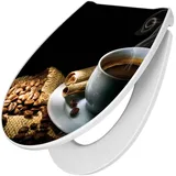 Banjado Premium Toilettendeckel Mit Absenkautomatik WC-Sitz Soft Close Hygienischer Klodeckel Duroplast Mit Motiv Hot Coffee