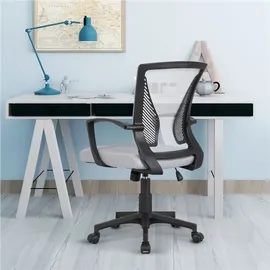 Yaheetech Bürostuhl Schreibtischstuhl Drehstuhl Chefsessel höhenverstellbar Ergonomisches Design Grau