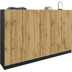 Schuhschrank BORCHARDT MÖBEL, braun (braun schwarz matt), B:190cm H:120cm T:35cm, Schränke