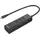 Lindy 43249 USB-Hub 3 Port USB-A, RJ45 USB 3.1 Gen1 5 GBit/s mit eingebautem Netzwerk-Anschluss Schwarz