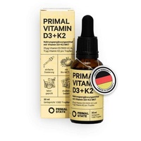 Primal State® Vitamin D3 K2 [1150 Tropfen] - 1000 I.E. je Tropfen – Vitamin D flüssig in BIO MCT Öl aus Kokos – hohe Bioverfügbarkeit