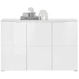 Mid.you Schuhschrank, Weiß, Weiß Hochglanz, Holzwerkstoff, 12 Fächer, 150x100x37 cm, Garderobe, Schuhaufbewahrung, Schuhschränke