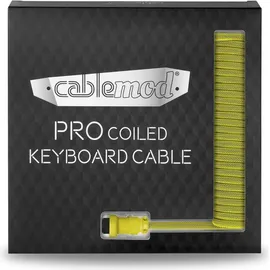 CableMod Pro Coiled Keyboard Cable USB-C zu USB Kabel 1,5 m USB A USB C Gelb