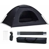 ARATERVIO Pop-Up Wurfzelt für 3–4 Personen, wasserdichtes Camping Zelt, leichtes Schnellaufbau Einwand-Zelt, tragbares Outdoor Zelt für Strand, Festival, Wandern & Camping (Schwarz)