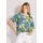 Madeleine Kurzarmbluse mit mediterranem Print Blau 40