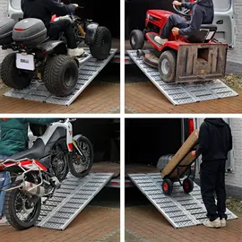 Trutzholm DREIBREIT by TRUTZHOLM 3-fach Auffahrrampe klappbar 175cm Tragkraft 1020kg Alu grau gelocht gerillt Verladerampe Rampe