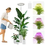 YUYMIKA 72LED Vollspektrum Pflanzenlampe-Rundschreiben, 3Meter Stromkabel AutoTimer, 1.5Meter Teleskopschiene, Pflanzenleuchte für große Pflanzen, Bonsai, Palmen und Blumen(1PCS)