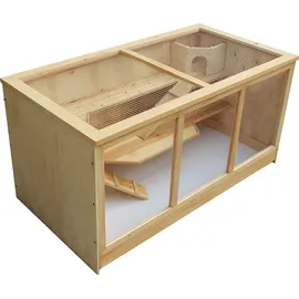 Wiltec Kleintierkäfig 3 Etagen 115 x 60 x 58 cm beige