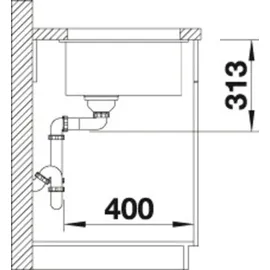 Blanco Subline 400-U cafe + Handbetätigung + InFino