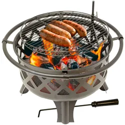 Feuerschale mit Grillrost, Feuerkorb für den Garten, Firebowl Ø 75x60 cm, Fire Pit